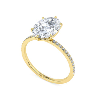 2 ct Oval Lab Grown Diamond Lumen Hidden Accent Engagement Ring | 2.1 ct tw
