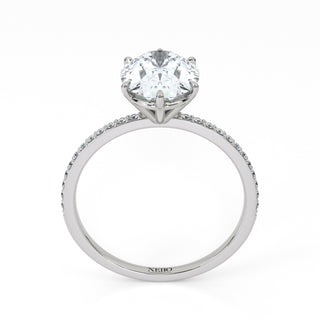 2 ct Oval Lab Grown Diamond Lumen Hidden Accent Engagement Ring | 2.1 ct tw