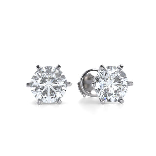Arc Round Lab Diamond Stud Earrings 2.0 ctw