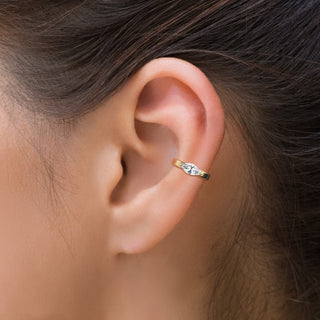Oval Cut Diamond Ear Cuff