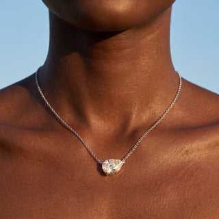 10 ct Pear Lab Grown Diamond Antwerpen Drop Pendant Necklace