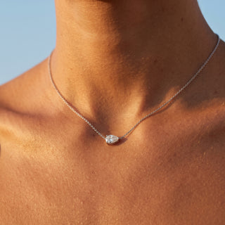 3 ct Pear Lab Grown Diamond Antwerpen Drop Pendant Necklace