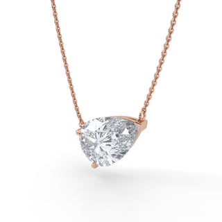 3 ct Pear Lab Grown Diamond Antwerpen Drop Pendant Necklace