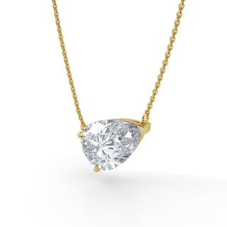 3 ct Pear Lab Grown Diamond Antwerpen Drop Pendant Necklace