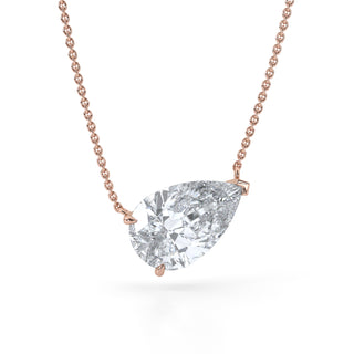 3 ct Pear Lab Grown Diamond Antwerpen Drop Pendant Necklace