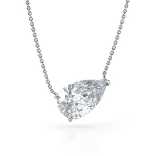 3 ct Pear Lab Grown Diamond Antwerpen Drop Pendant Necklace