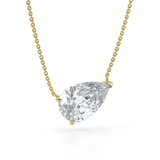 3 ct Pear Lab Grown Diamond Antwerpen Drop Pendant Necklace