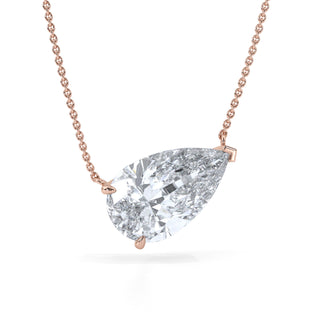 5 ct Pear Lab Grown Diamond Antwerpen Drop Pendant Necklace