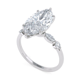 3 ct Marquise Lab Grown Diamond Antwerpen III Pavé Engagement Ring | 3.25 ct tw