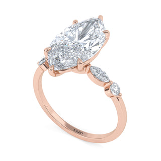 3 ct Marquise Lab Grown Diamond Antwerpen III Pavé Engagement Ring | 3.25 ct tw
