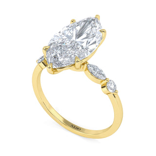 3 ct Marquise Lab Grown Diamond Antwerpen III Pavé Engagement Ring | 3.25 ct tw