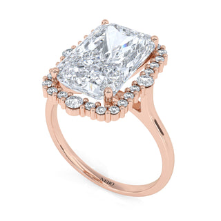 5.5 ct Radiant Lab Grown Diamond Antwerpen V Pavé Engagement Ring | 5.84 ct tw