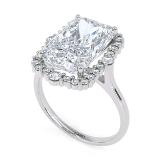 5.5 ct Radiant Lab Grown Diamond Antwerpen V Pavé Engagement Ring | 5.84 ct tw
