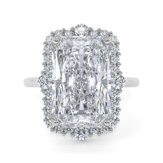 5.5 ct Radiant Lab Grown Diamond Antwerpen V Pavé Engagement Ring | 5.84 ct tw