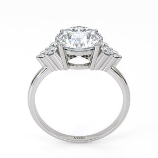 2 ct Round Lab Grown Diamond Antwerpen VI Pavé Engagement Ring | 2.21 ct tw