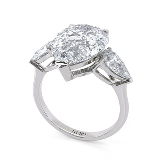 Pear Cut Three-Stone Engagement Ring 4.75 ct.