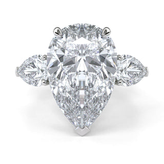 Pear Cut Three-Stone Engagement Ring 4.75 ct.