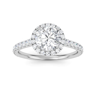 Round Cut Halo Pavé Engagement Ring 1.0 ctw