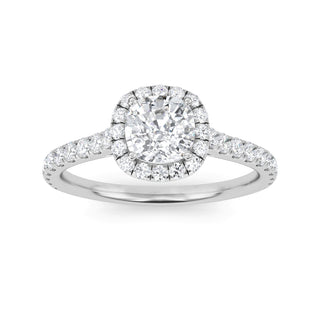 Cushion Cut Halo Refined Pavé Engagement Ring 1.0 ctw