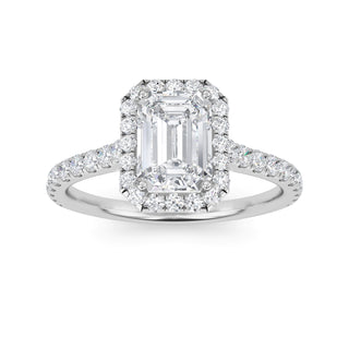 Emerald Cut Refined Halo Pavé Engagement Ring 1.0 ctw