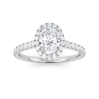 Oval Cut Halo Pavé Engagement Ring 1.0 ctw