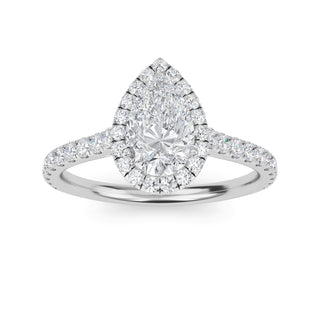 Pear Cut Classic Halo Pavé Engagement Ring 1.0 ctw