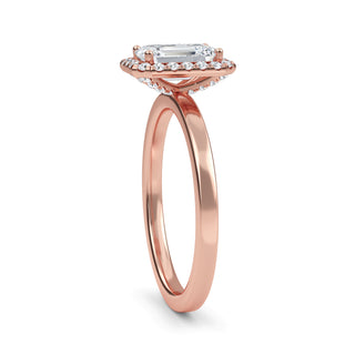 Emerald Cut Halo Engagement Ring 1.0 ct