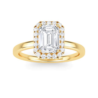 Emerald Cut Halo Engagement Ring 1.0 ct