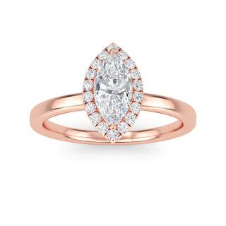 Marquise Cut Halo Engagement Ring 0.5 ct