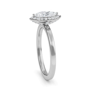 Marquise Cut Halo Engagement Ring 0.5 ct