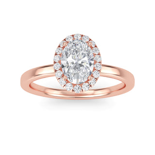 Oval Cut Halo Cathedral Engagement Ring 1.0 ct