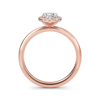 Oval Cut Halo Cathedral Engagement Ring 1.0 ct