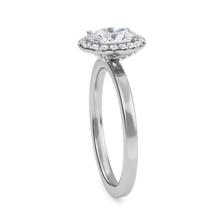 Oval Cut Halo Cathedral Engagement Ring 1.0 ct