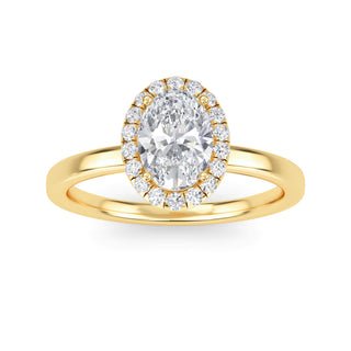Oval Cut Halo Cathedral Engagement Ring 1.0 ct