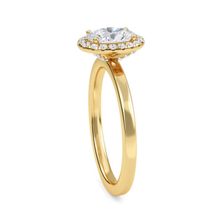 Oval Cut Halo Cathedral Engagement Ring 1.0 ct