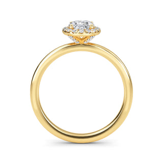 Oval Cut Halo Cathedral Engagement Ring 1.0 ct
