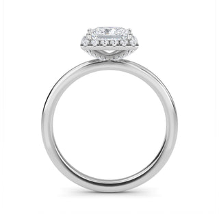 Princess Cut Halo Engagement Ring 0.75 ct