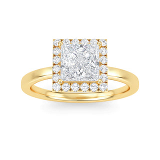 Princess Cut Halo Engagement Ring 0.75 ct