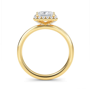 Princess Cut Halo Engagement Ring 0.75 ct