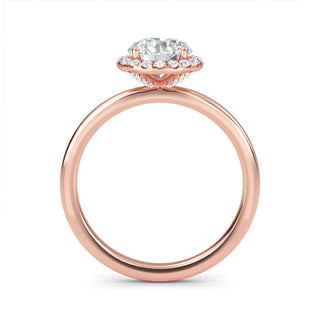Round Cut Halo Cathedral Engagement Ring 0.8 ct