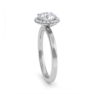 Round Cut Halo Cathedral Engagement Ring 0.8 ct