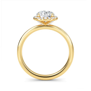 Round Cut Halo Cathedral Engagement Ring 0.8 ct
