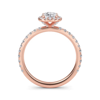 Cushion Cut Halo Pavé Engagement Ring 0.7 ct