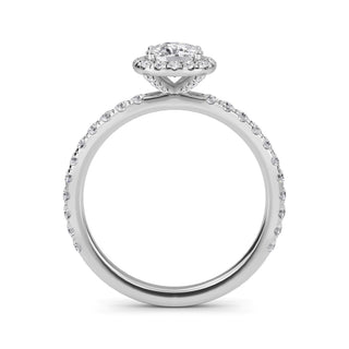 Cushion Cut Halo Pavé Engagement Ring 0.7 ct