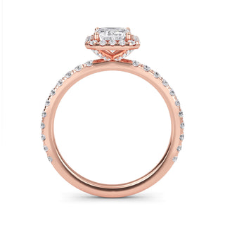 Emerald Cut Halo Pavé Engagement Ring 1.0 ct