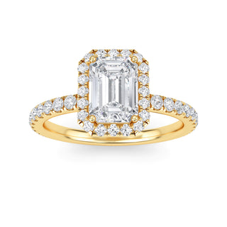 Emerald Cut Halo Pavé Engagement Ring 1.0 ct