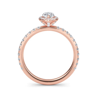 Marquise Cut Halo Pavé Engagement Ring 0.5 ct