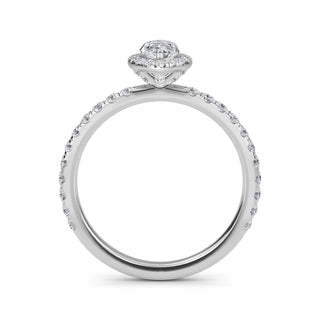 Marquise Cut Halo Pavé Engagement Ring 0.5 ct