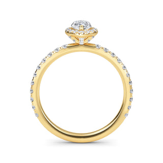 Marquise Cut Halo Pavé Engagement Ring 0.5 ct