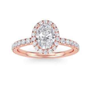 Oval Cut Hidden Halo Engagement Ring 1.0 ct